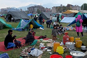 大地震発生後のネパール（撮影：International Organization for Migration）